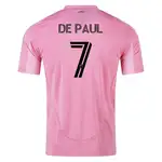Pink soccer jersey with DE PAUL and number 7.