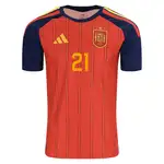 Spain national football team jersey with number 21.
