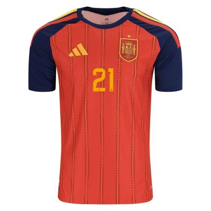 Spain national football team jersey with number 21.