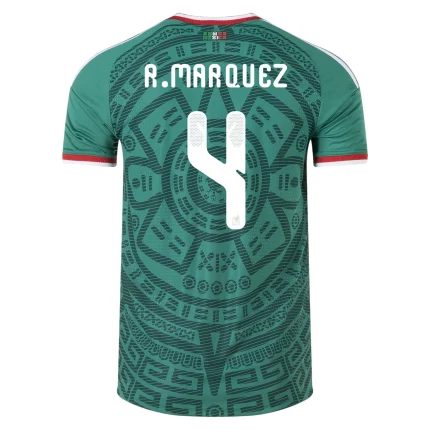 Back of Mexico soccer jersey with R. Marquez and number 4.