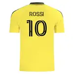 Yellow soccer jersey with ROSSI and number 10.