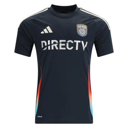 San Diego FC navy jersey with DIRECTV logo.