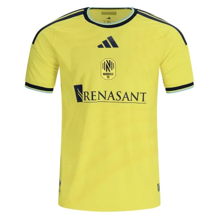 Nashville SC 2026 home jersey with Adidas logo and Renasant sponsor.
