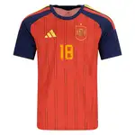 Spain soccer jersey, number 18.